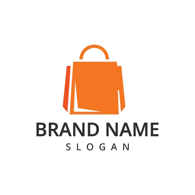 Diseño de logotipo de la bolsa de compras plantilla vectorial del logotipo de una tienda en línea