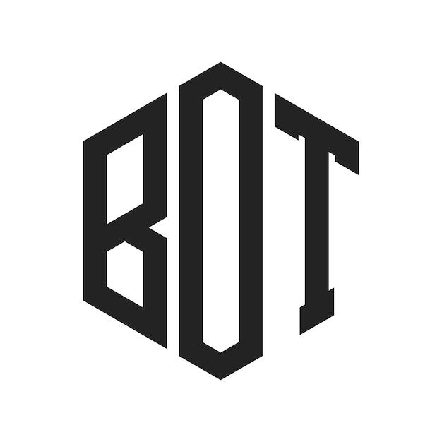 Diseño del logotipo BOT Letra inicial BOT Monograma Logotipo con forma de hexágono