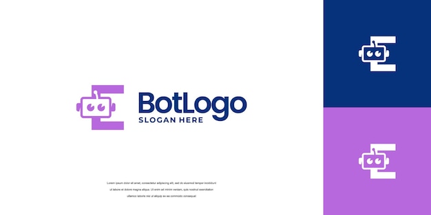 Diseño del logotipo del bot con el vector de íconos de las iniciales de las letras