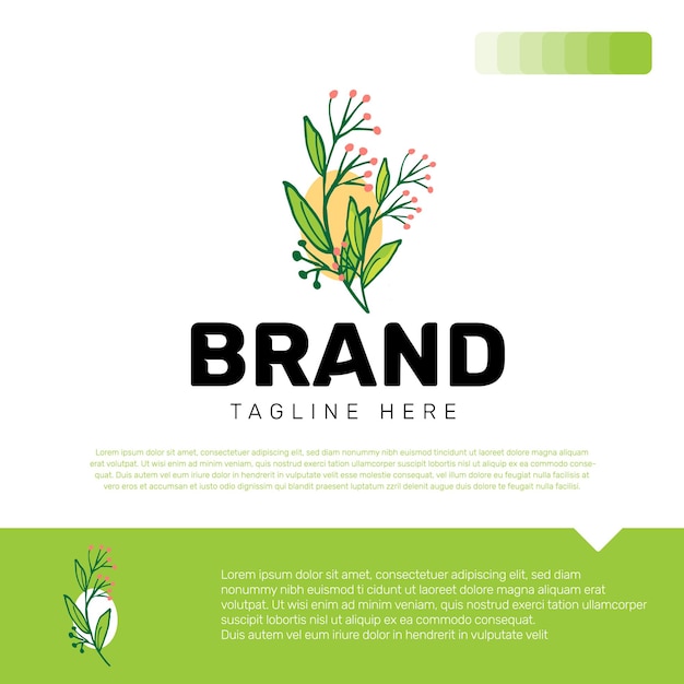 Diseño de logotipo botánico dibujado a mano