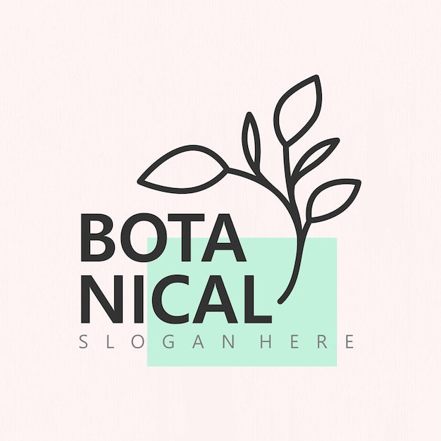 Diseño de logotipo botánico en estilo de arte lineal