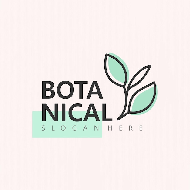 Diseño de logotipo botánico en estilo de arte lineal