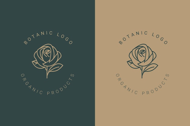 Vector diseño de logotipo botánico de flores orgánicas