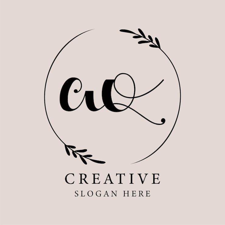 Vector diseño de logotipo botánico minimalista letra inicial femenino logotipos con elementos vegetales orgánicos
