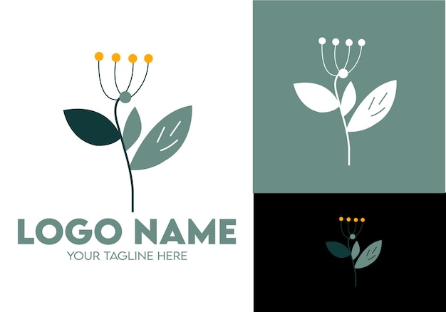 Diseño de logotipo botánico minimalista moderno para empresas con hojas y flores Creativo profesional