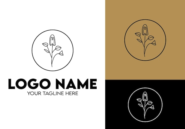 Diseño de logotipo botánico minimalista moderno para empresas con hojas y flores Creativo profesional