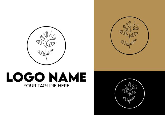 Diseño de logotipo botánico minimalista moderno para empresas con hojas y flores Creativo profesional