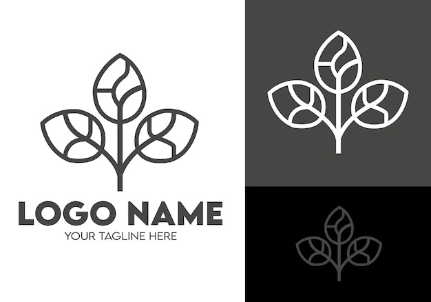 Diseño de logotipo botánico minimalista moderno para empresas con hojas Monograma creativo profesional B
