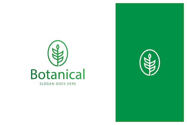 Diseño de logotipo botánico orgánico de hoja de flor.