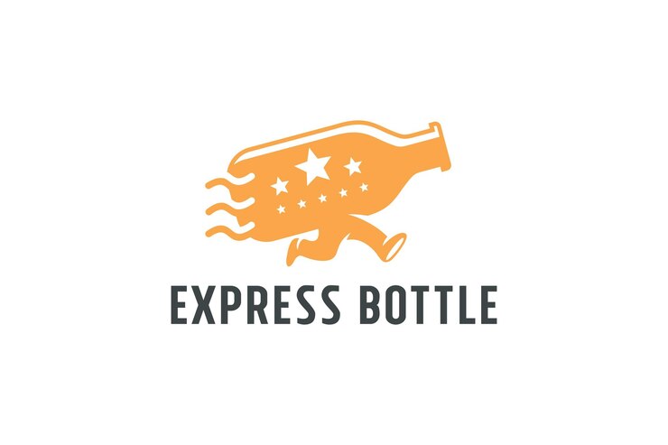 Diseño de logotipo de botella de entrega rápida