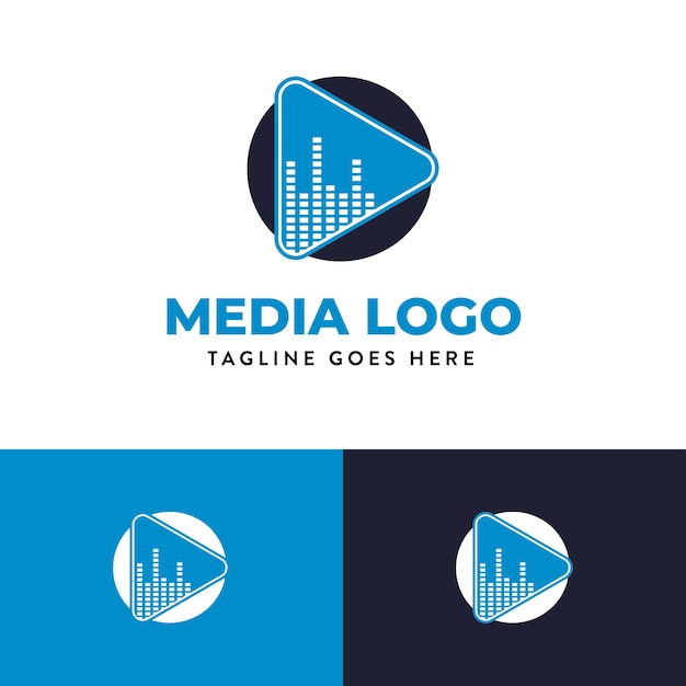 Diseño de logotipo de botón de reproducción multimedia