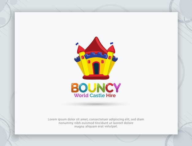 Vector diseño de logotipo bouncy castle hire