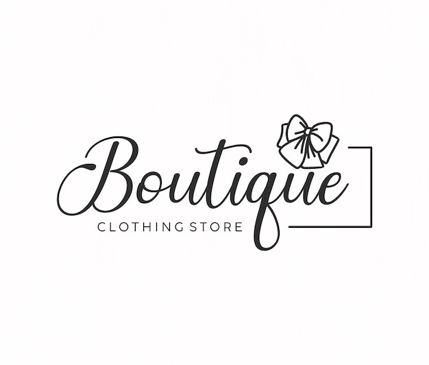 Vector diseño del logotipo de la boutique femenina en estilo de arte de línea