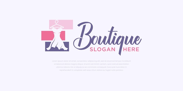 Vector diseño de logotipo de boutique de logotipo de ropa de mujer hermosa creativa para diseñadores de moda