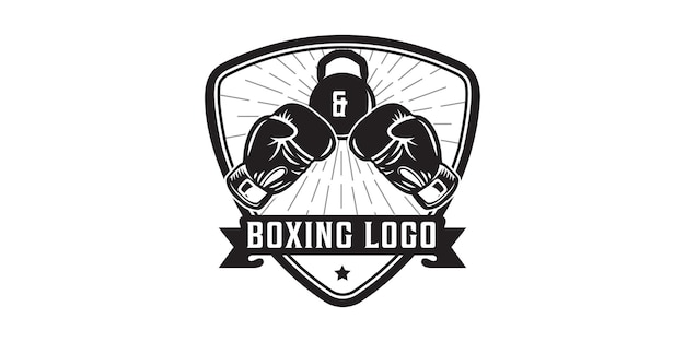 Diseño de logotipo de boxeo vintage retro