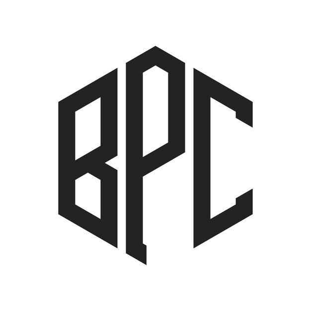 Diseño del logotipo de BPC Letra inicial BPC Monograma Logotipo con forma de hexágono