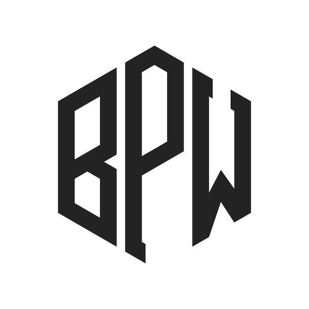 Diseño del logotipo BPW Letra inicial BPW Monograma Logotipo con forma de hexágono