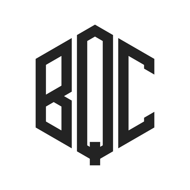 Diseño del logotipo de BQC Letra inicial BQC Monograma Logotipo con forma de hexágono