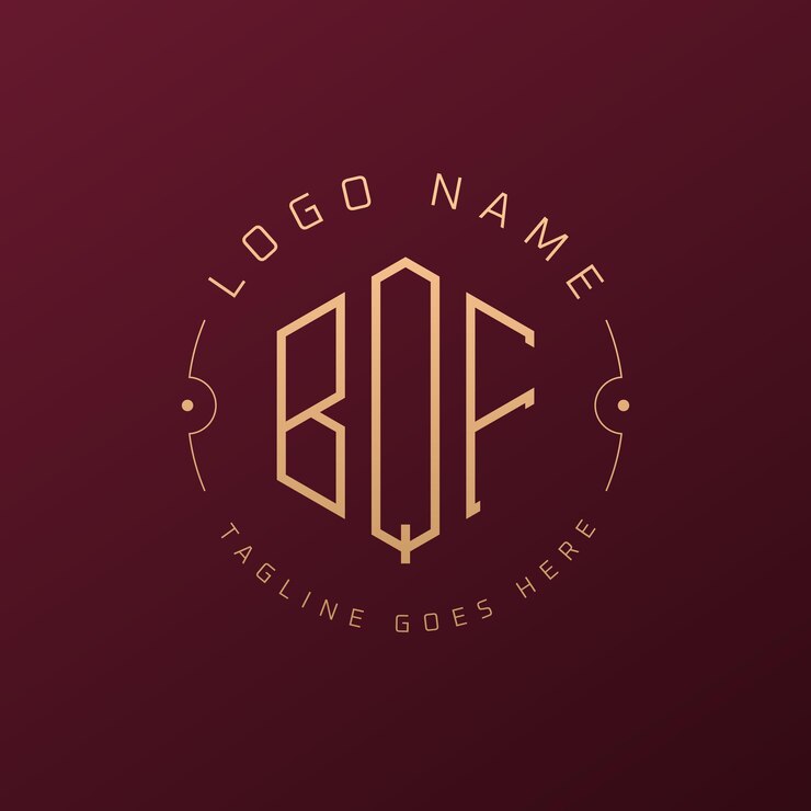 Vector diseño de logotipo de bqf de lujo letra elegante bqf monograma logotipo minimalista poligono bqf modelo de diseño de logotipo