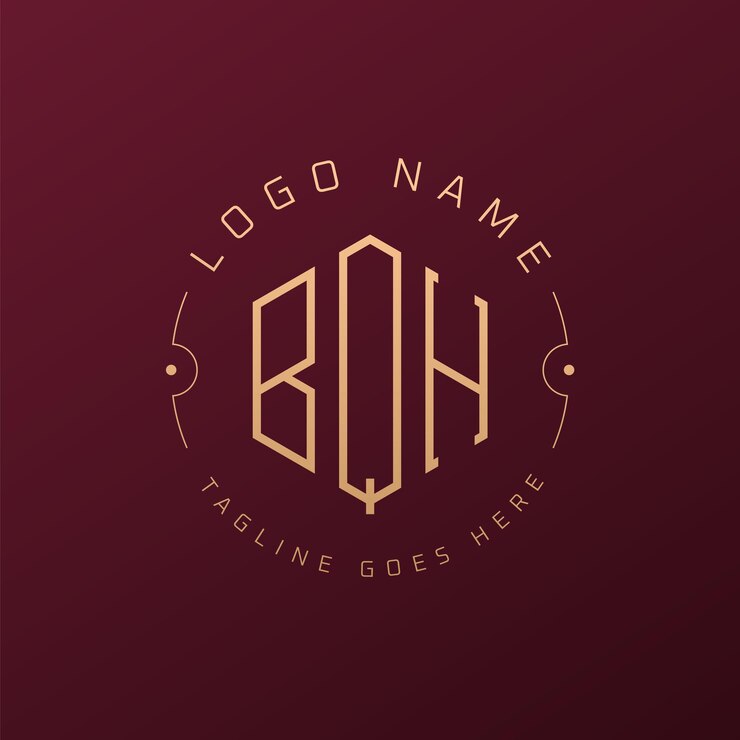 Vector diseño de logotipo bqh de lujo letra elegante bqh monograma logotipo minimalista poligono bqh templata de diseño de logotipo