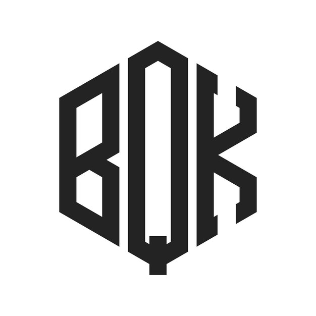 Diseño del logotipo de BQK Letra inicial BQK Monograma Logotipo con forma de hexágono