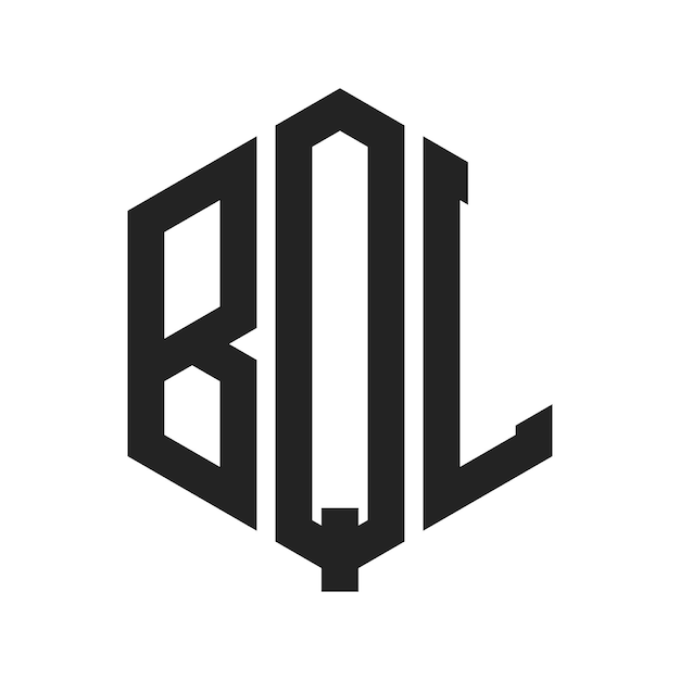 Diseño del logotipo BQL Letra inicial BQL Monograma Logotipo con forma de hexágono