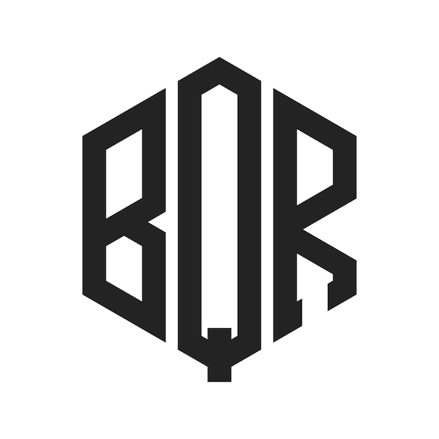 Diseño del logotipo de BQR Letra inicial BQR Monograma Logotipo con forma de hexágono