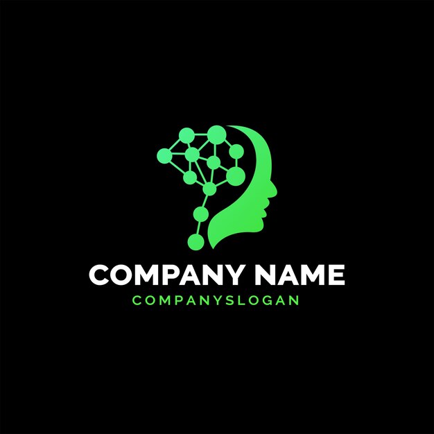 diseño del logotipo de brain tech