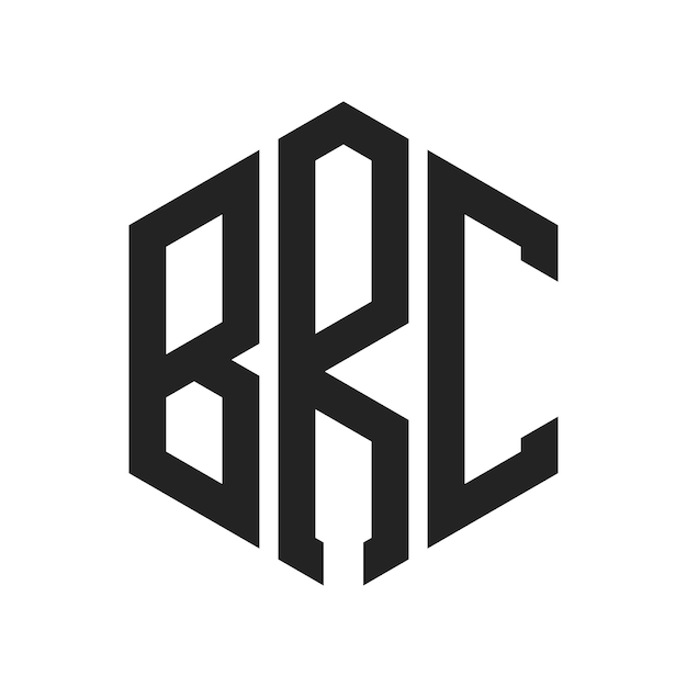 Diseño del logotipo BRC Letra inicial BRC Monograma Logotipo con forma de hexágono