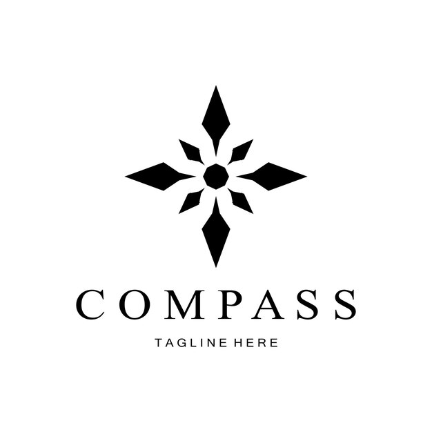 diseño de logotipo de brújula simple para amantes de la naturaleza de camping de aventura