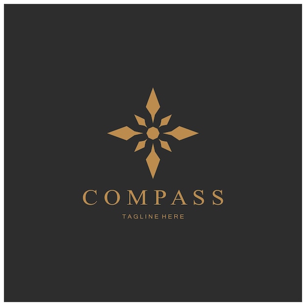 diseño de logotipo de brújula simple para amantes de la naturaleza de camping de aventura