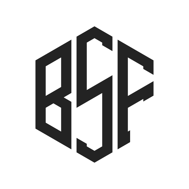 Diseño del logotipo de BSF Letra inicial Monograma de BSF Logotipo con forma de hexágono