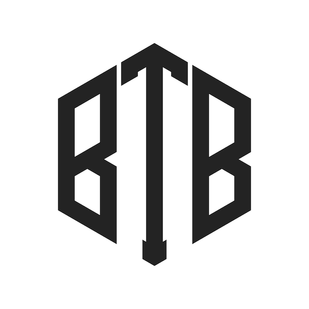 Diseño del logotipo de BTB Letra inicial Monograma de BTB Logotipo con forma de hexágono