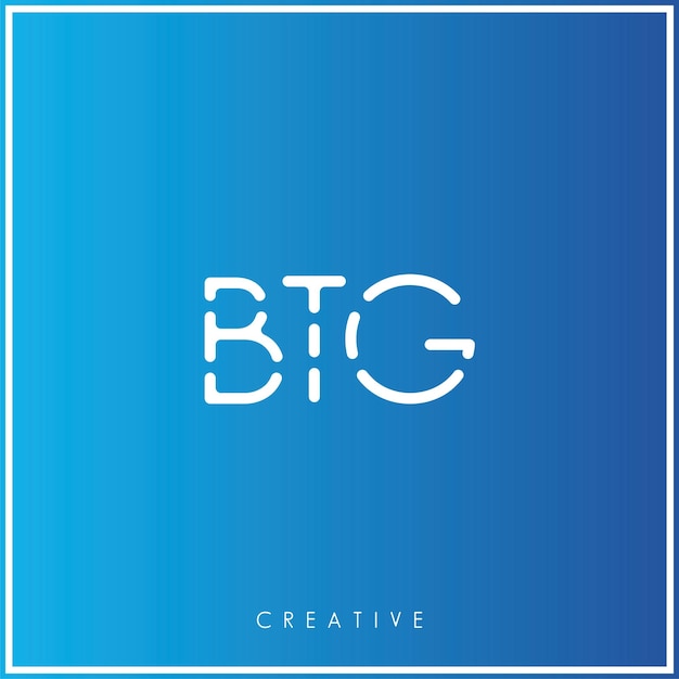 El diseño del logotipo de BTG Creative Vector Latter es mínimo, el logotipo de Latter Premium es monograma de ilustración vectorial.