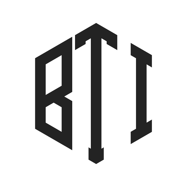 Diseño del logotipo BTI Letra inicial BTI Monograma Logotipo con forma de hexágono