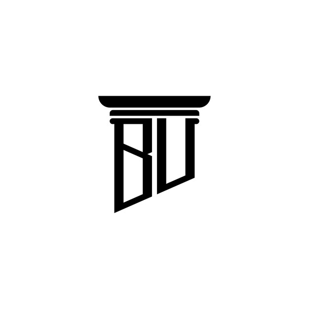 El diseño del logotipo de BU monograma letra texto nombre símbolo monocromo logotipo carácter alfabeto logotipo simple