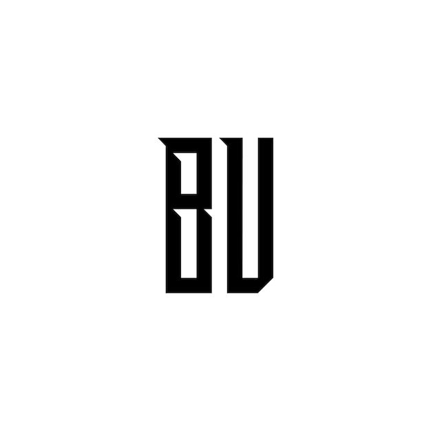 El diseño del logotipo de BU monograma letra texto nombre símbolo monocromo logotipo carácter alfabeto logotipo simple