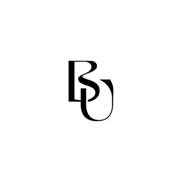 El diseño del logotipo de BU monograma letra texto nombre símbolo monocromo logotipo carácter alfabeto logotipo simple