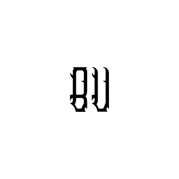 El diseño del logotipo de BU monograma letra texto nombre símbolo monocromo logotipo carácter alfabeto logotipo simple
