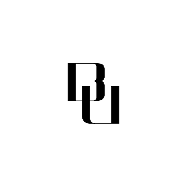 El diseño del logotipo de BU monograma letra texto nombre símbolo monocromo logotipo carácter alfabeto logotipo simple