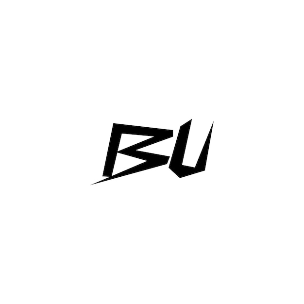 El diseño del logotipo de BU monograma letra texto nombre símbolo monocromo logotipo carácter alfabeto logotipo simple