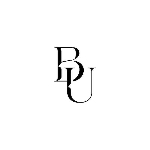 El diseño del logotipo de BU monograma letra texto nombre símbolo monocromo logotipo carácter alfabeto logotipo simple