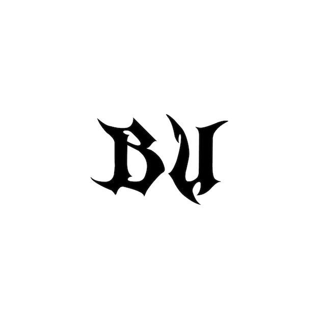 El diseño del logotipo de BU monograma letra texto nombre símbolo monocromo logotipo carácter alfabeto logotipo simple