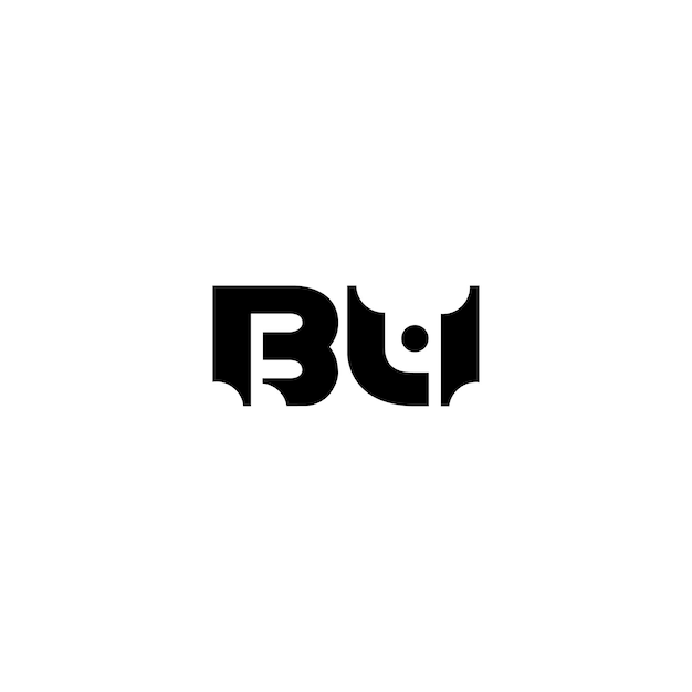 El diseño del logotipo de BU monograma letra texto nombre símbolo monocromo logotipo carácter alfabeto logotipo simple