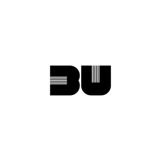 El diseño del logotipo de BU monograma letra texto nombre símbolo monocromo logotipo carácter alfabeto logotipo simple