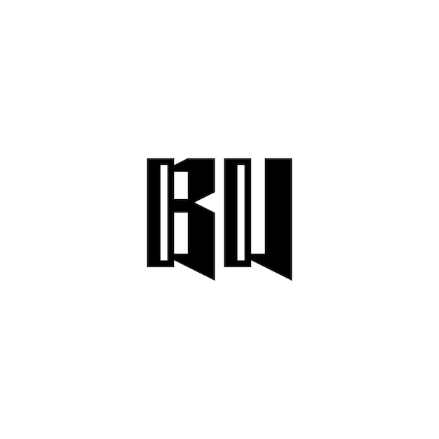 El diseño del logotipo de BU monograma letra texto nombre símbolo monocromo logotipo carácter alfabeto logotipo simple