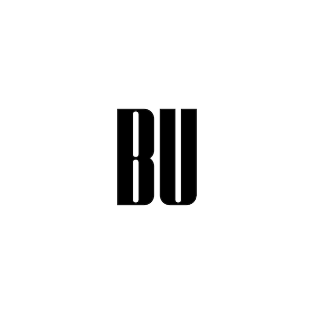 El diseño del logotipo de BU monograma letra texto nombre símbolo monocromo logotipo carácter alfabeto logotipo simple