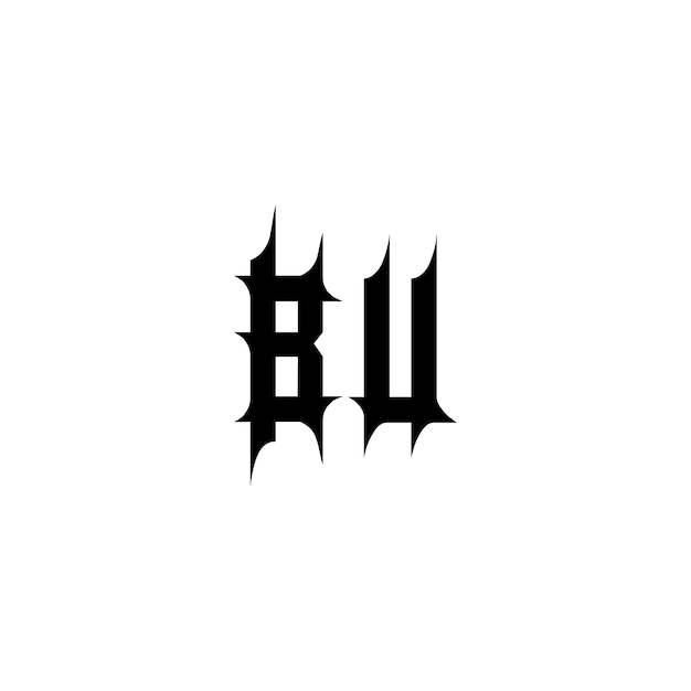 El diseño del logotipo de BU monograma letra texto nombre símbolo monocromo logotipo carácter alfabeto logotipo simple