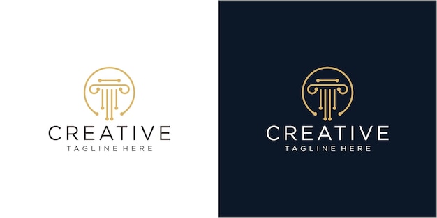 Diseño del logotipo del bufete de abogados con concepto tecnológico