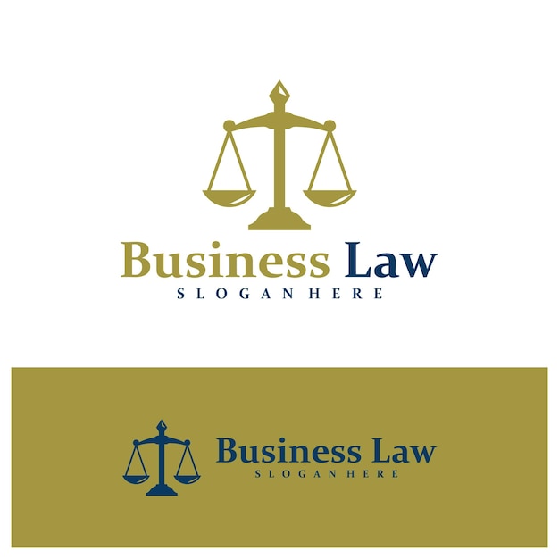 Diseño de logotipo del bufete de abogados concepto vector de diseño de logotipo de justicia plantilla icono de símbolo creativo